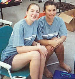Laura (Vicky's best friend) and Vicky raising funds for beach get-a-way.